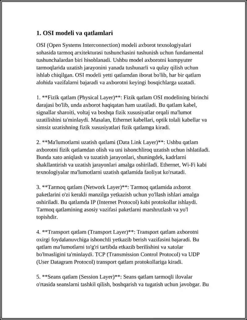 OSI modeli va qatlamlari 3