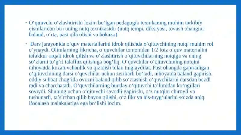 O‘qituvchi nutq texnikasi va notiqlik madaniyati 3