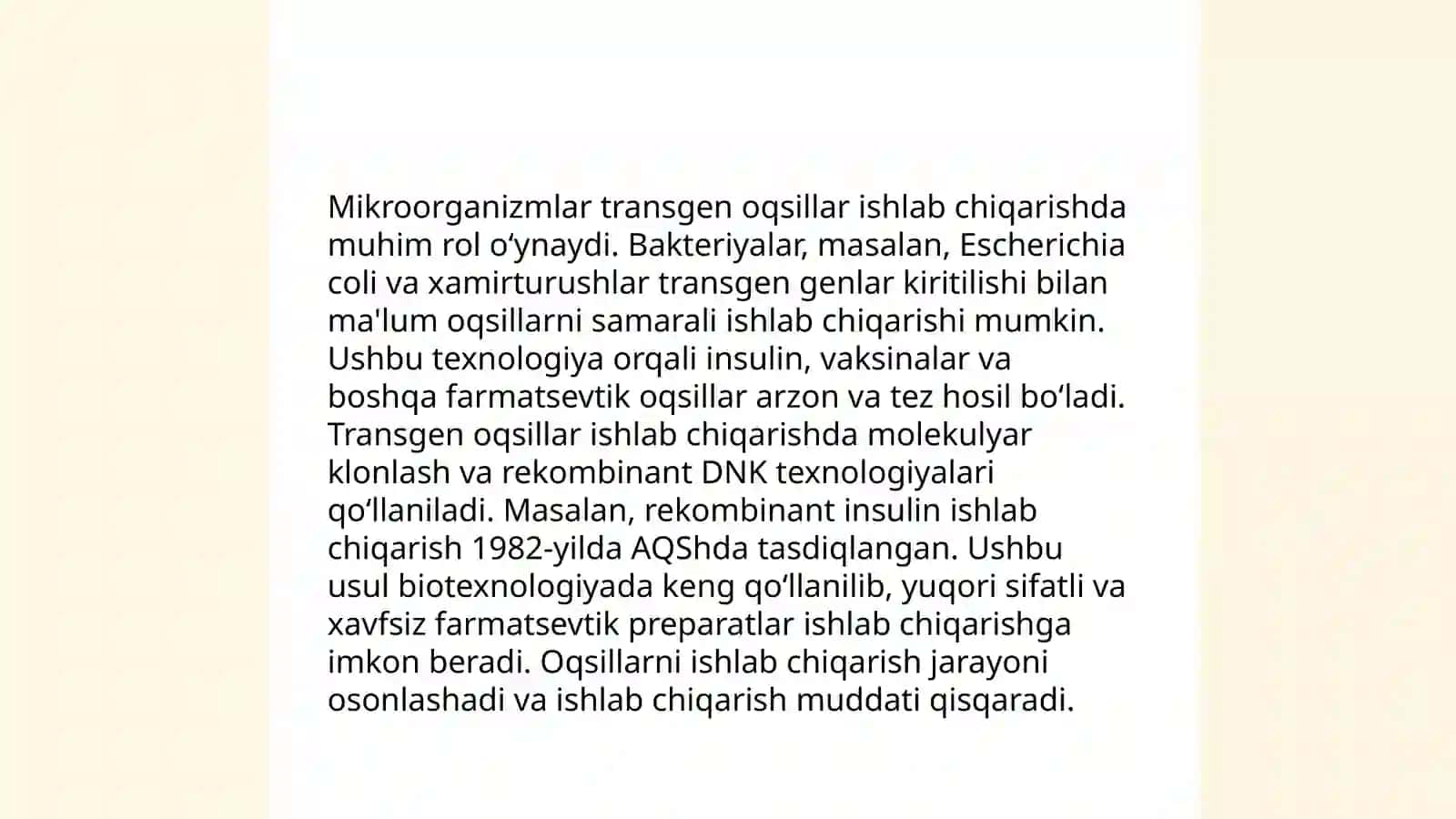 Mikroorganizmlar yordamida transgen oqsillar olish texnologiyasi 3