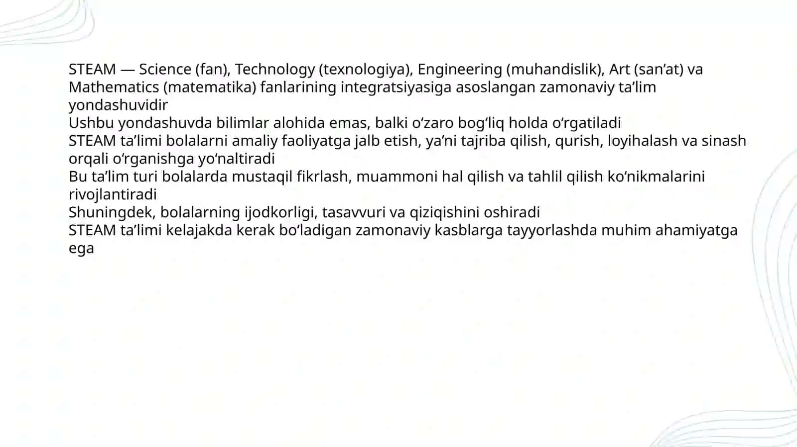 MAKTABGACHA TA’LIM TASHKILOTLARIDA STEAM LABARATORIYALARINI TASHKIL ETISH 3