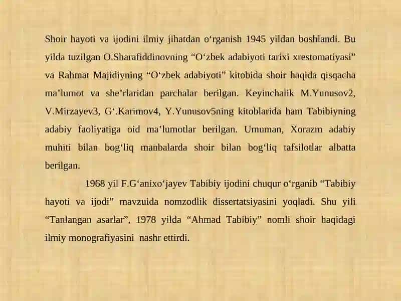 Ahmad Tabibiy hayoti va ijodi 3