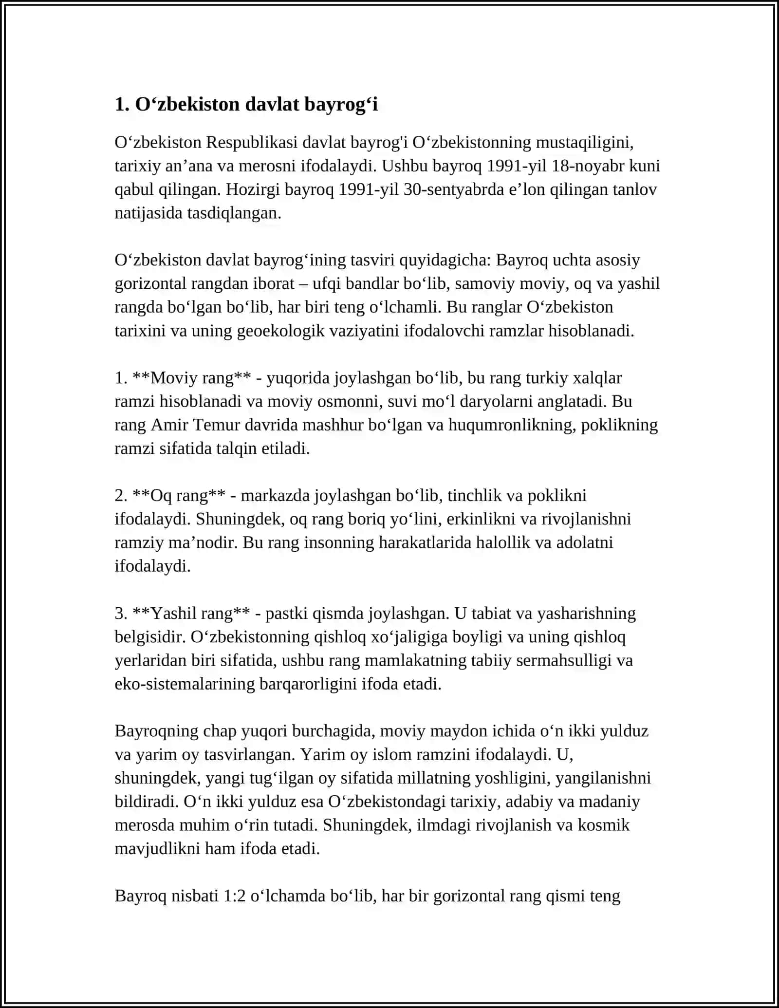 OʼZBEKISTON RESPUBLIKASI DAVLAT RAMZLARI 3