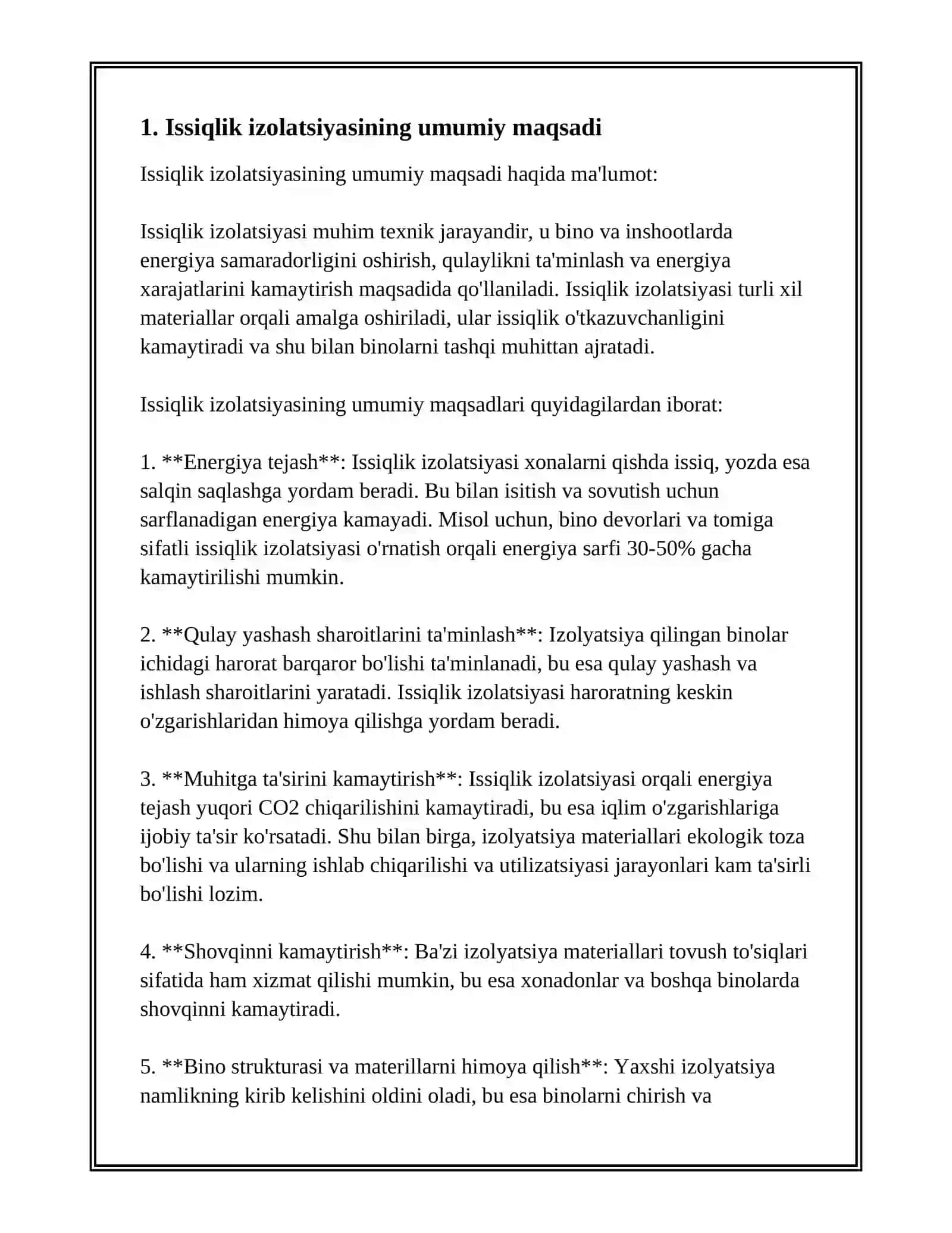 QOZON QURILMASI QUVURLAR UCHUN ISSIQLIK IZOLYATSIYASINI TANLASH VA TAVSIYALAR ISHLAB CHIQISH 3