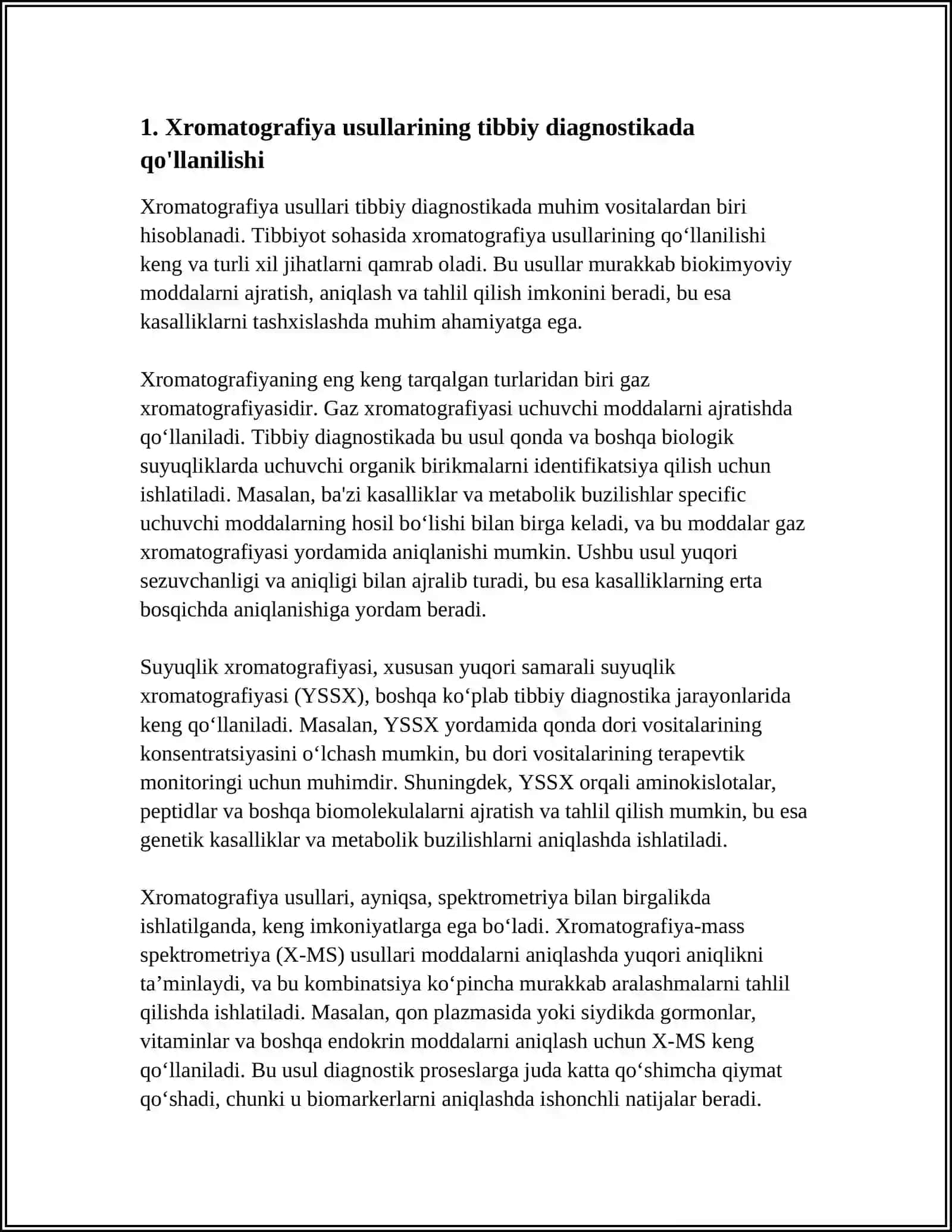 XRAMATOGRAFIYANING TIBBIY IZLANISHLARIDAGI IMKONIYATLARI 3