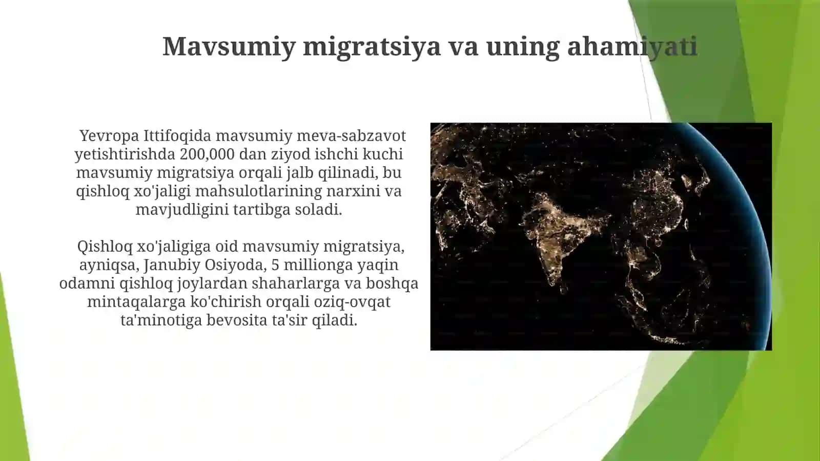 Dunyo aholisining mexanik harakati 3