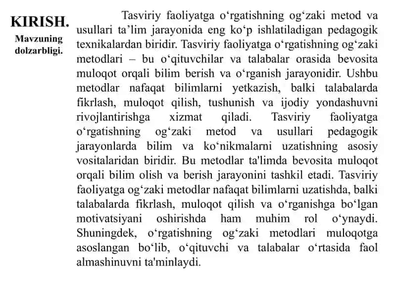 TASVIRIY FAOLIYATGA O‘RGATISHNING OG‘ZAKI METOD VA USULLARI 3