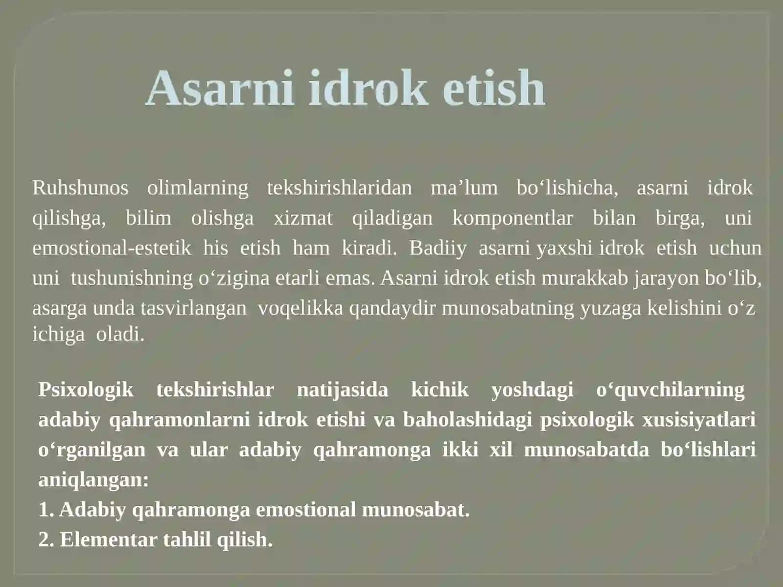 BOSHLANG‘ICH SINFLARDA BADIIY ASARNI TAHLIL QILISHNING ADABIY ASOSLARI 3