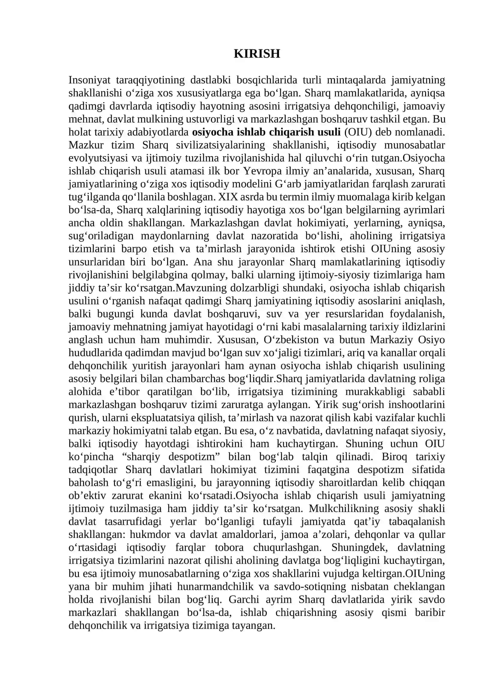 Osiyocha ishlab chiqarish usuli» va uning parchalanishi 3