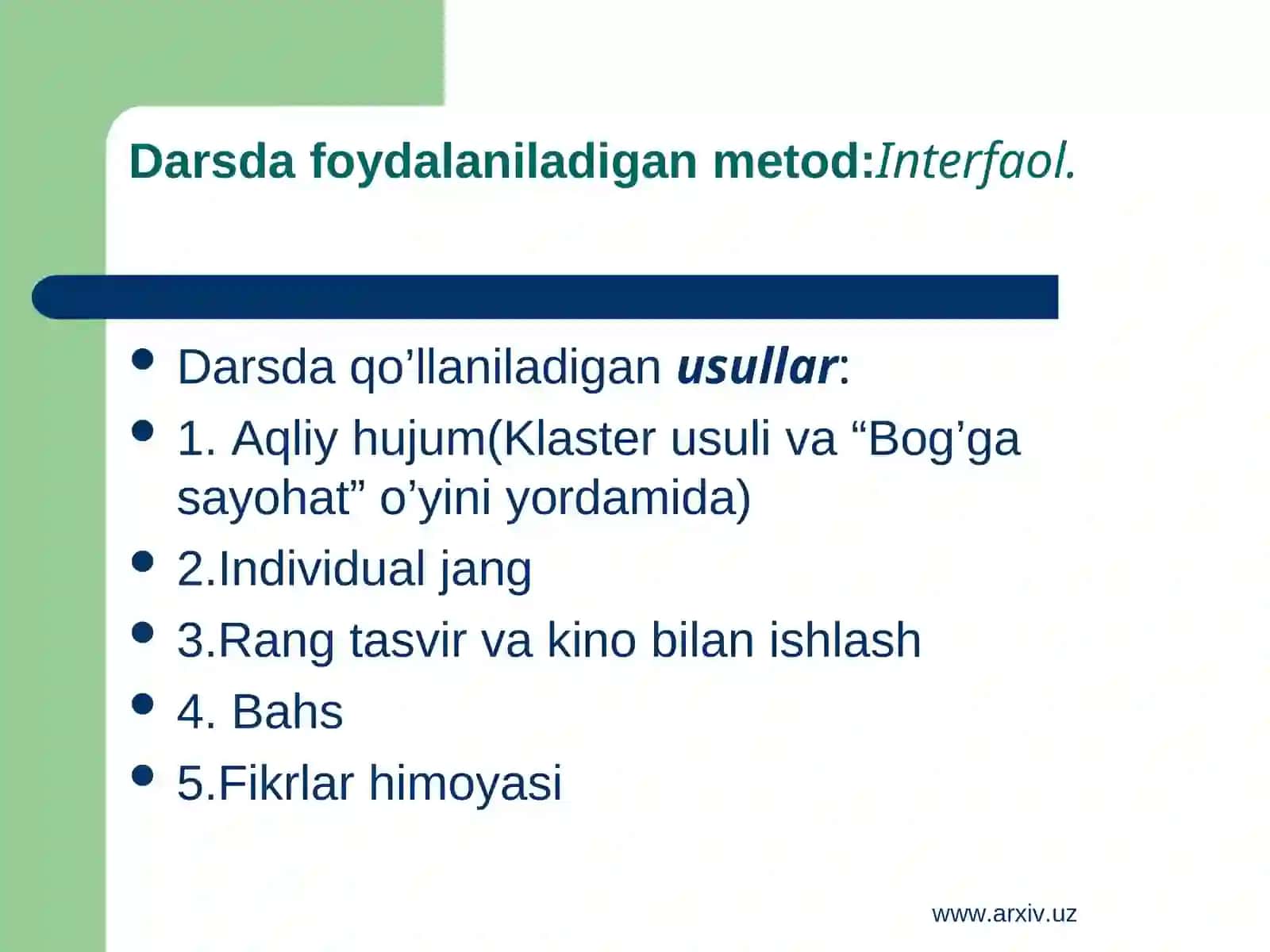 Darsni tahlil qilish 3