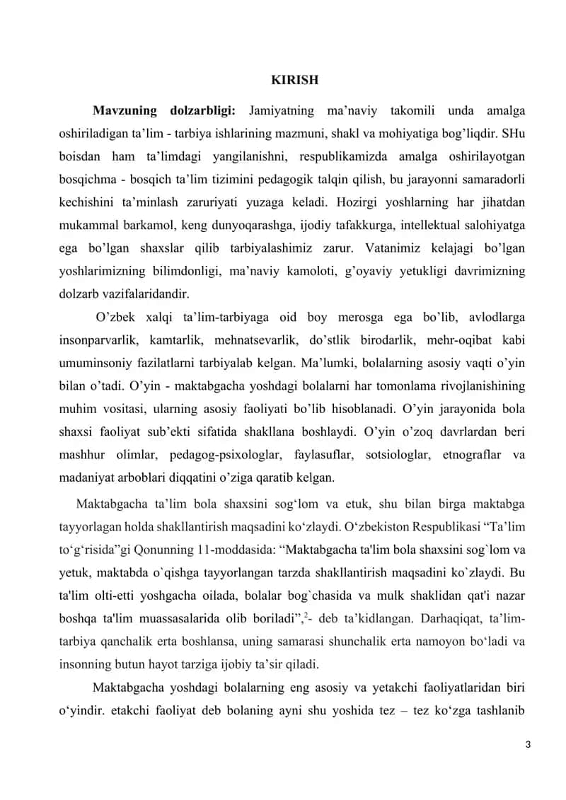 Maktabgacha tarbiya yoshidagi bolalarda xotirani rivojlanishida syujetli-rolli o‘yinlarning ta’siri 3