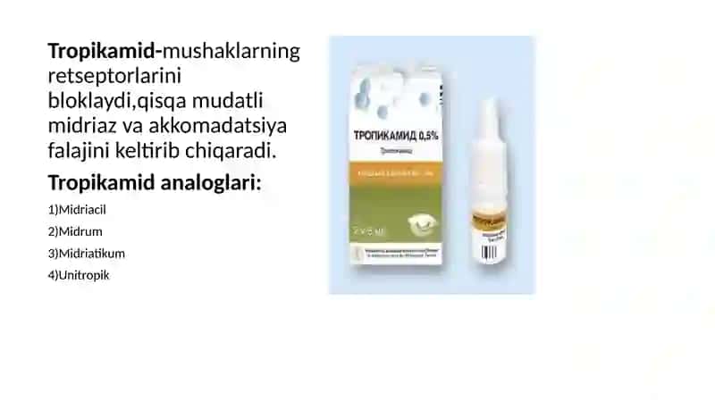 Tropikamid dori vositasi 3
