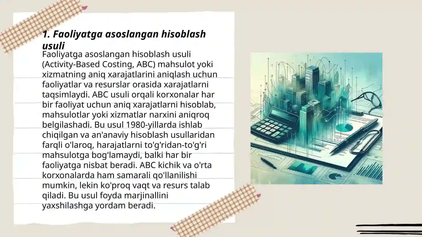 Faoliyatga asoslangan hisoblash usuli 3