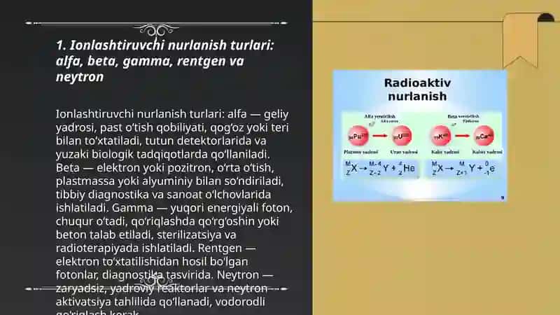 Ionlashtiruvchi nurlanishlar v aularning qollanilishi 3