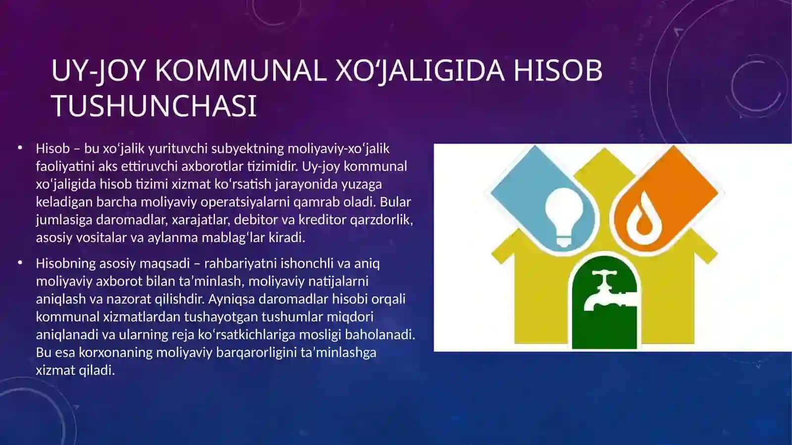 Uy-joykomunalxo'jaligi va daromadlarining hisobi 3