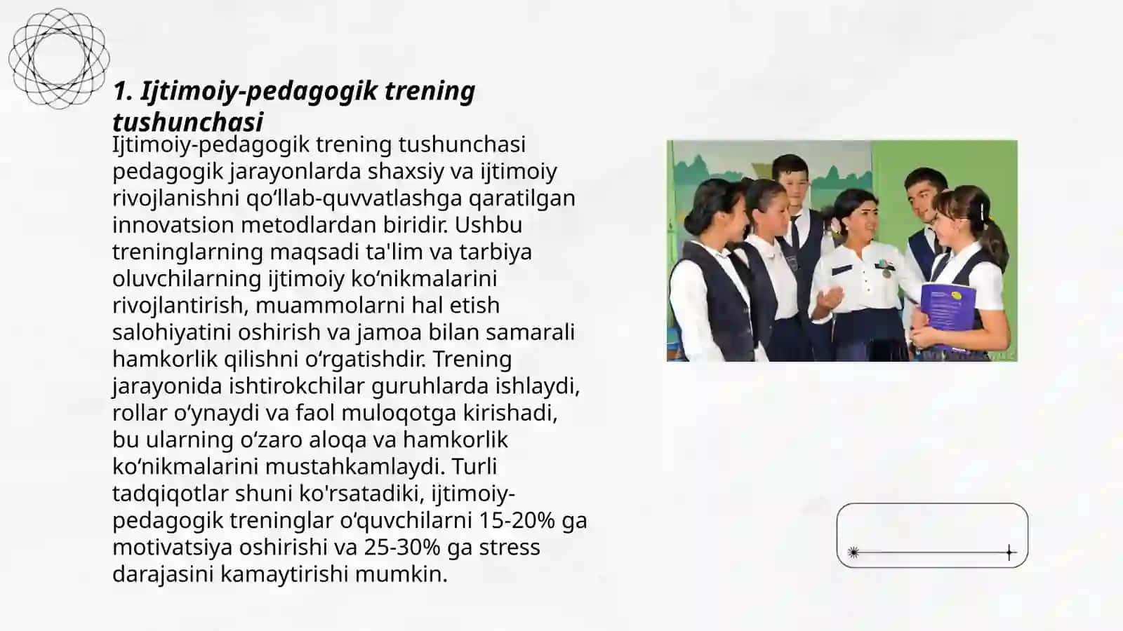 Ijtimoiy‐pedagogik trening: mazmuni mohiyati va qo‘llash tartibi 3