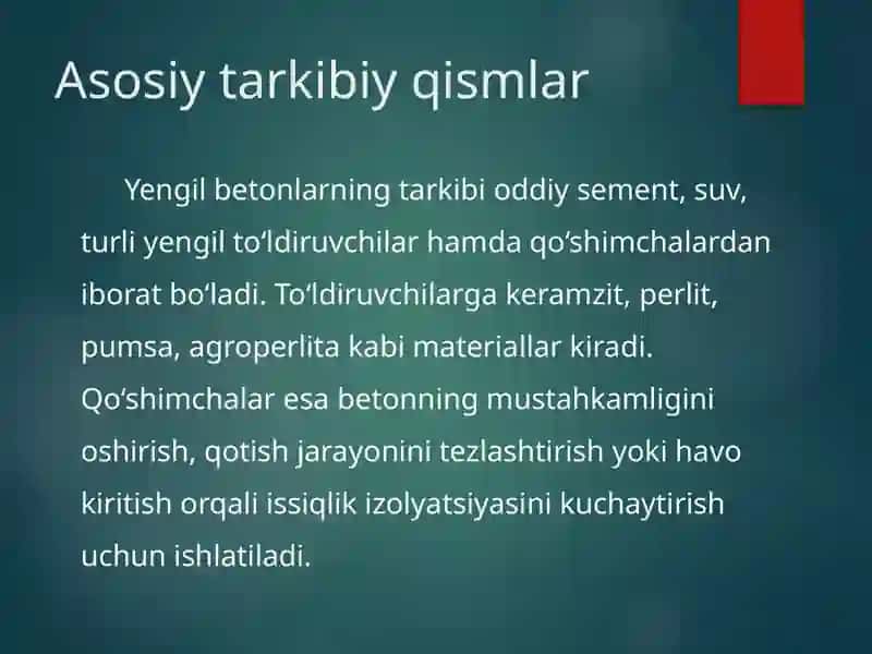 Yengil betonlarni ishlab chiqarish texnologiyasi va avzalliklari 3