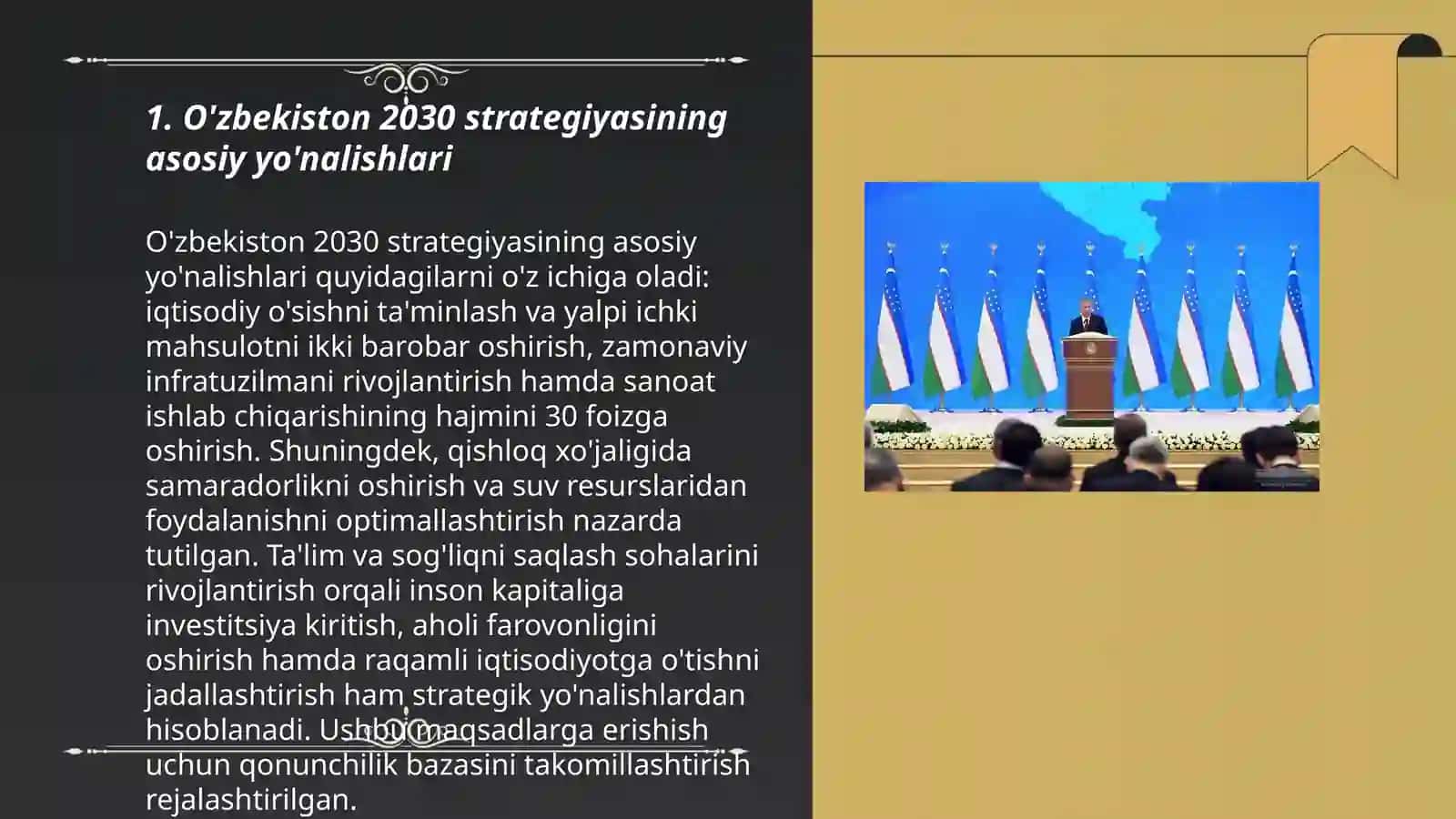 O'zbekiston 2030 strategiyasi va Prizident SH Mirziyoyey asarlari Milliy va xorijiy tajribani qiyoslash 3