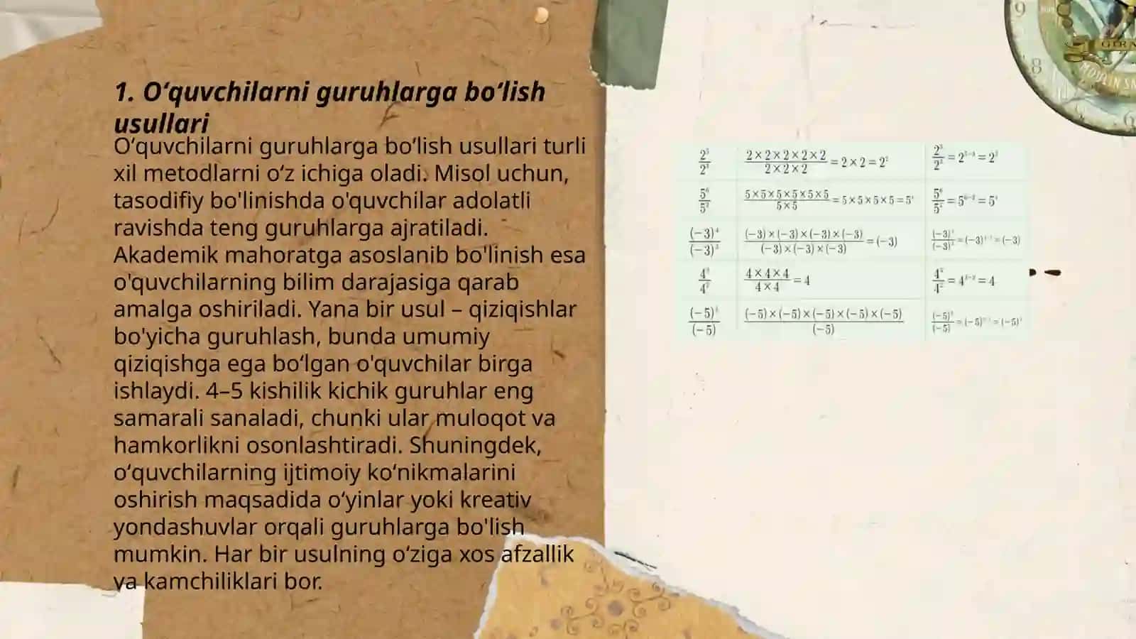 Oʻquvchilarni guruhlarga boʻlish usullari 3