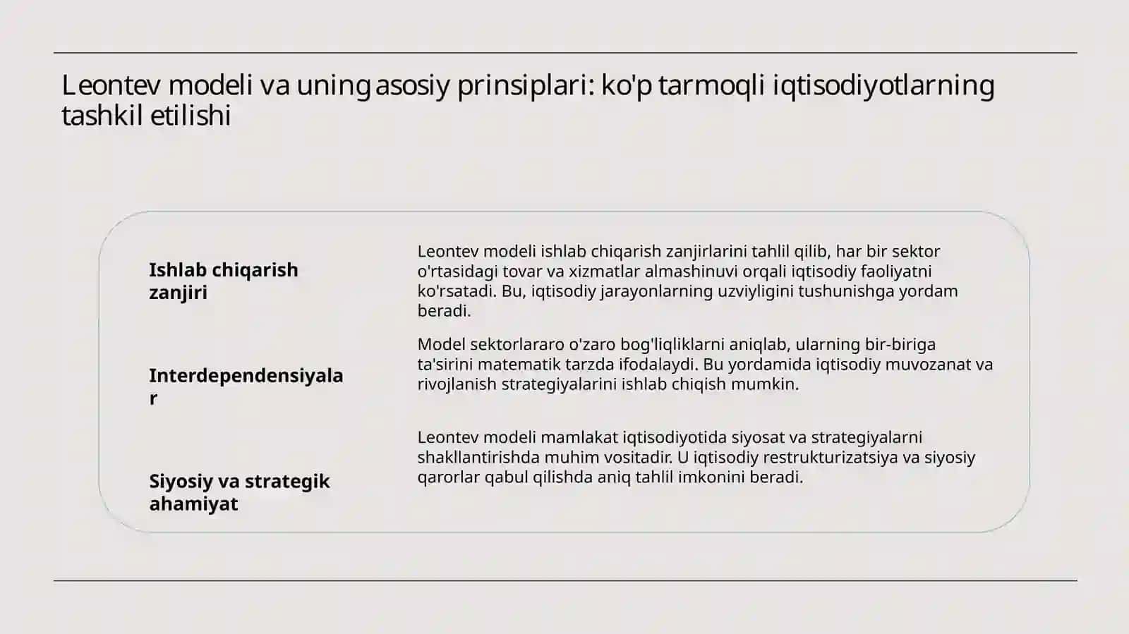 Leontev modeli 3