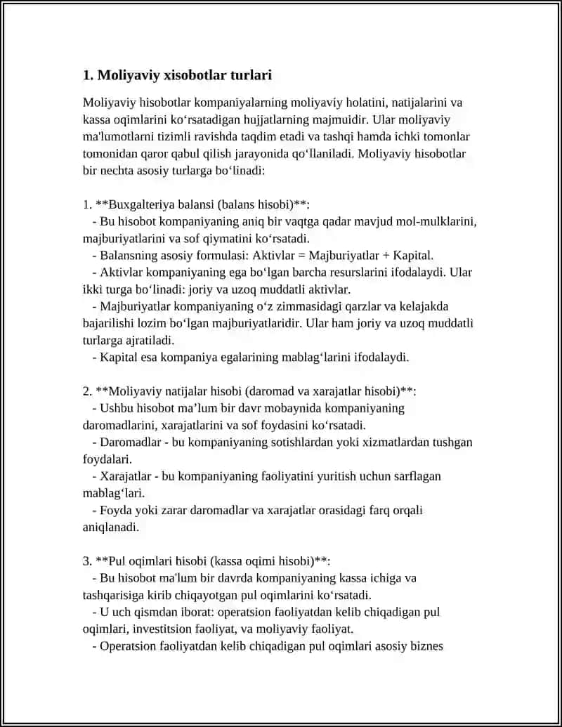 Moliyaviy Xisobotlar 3