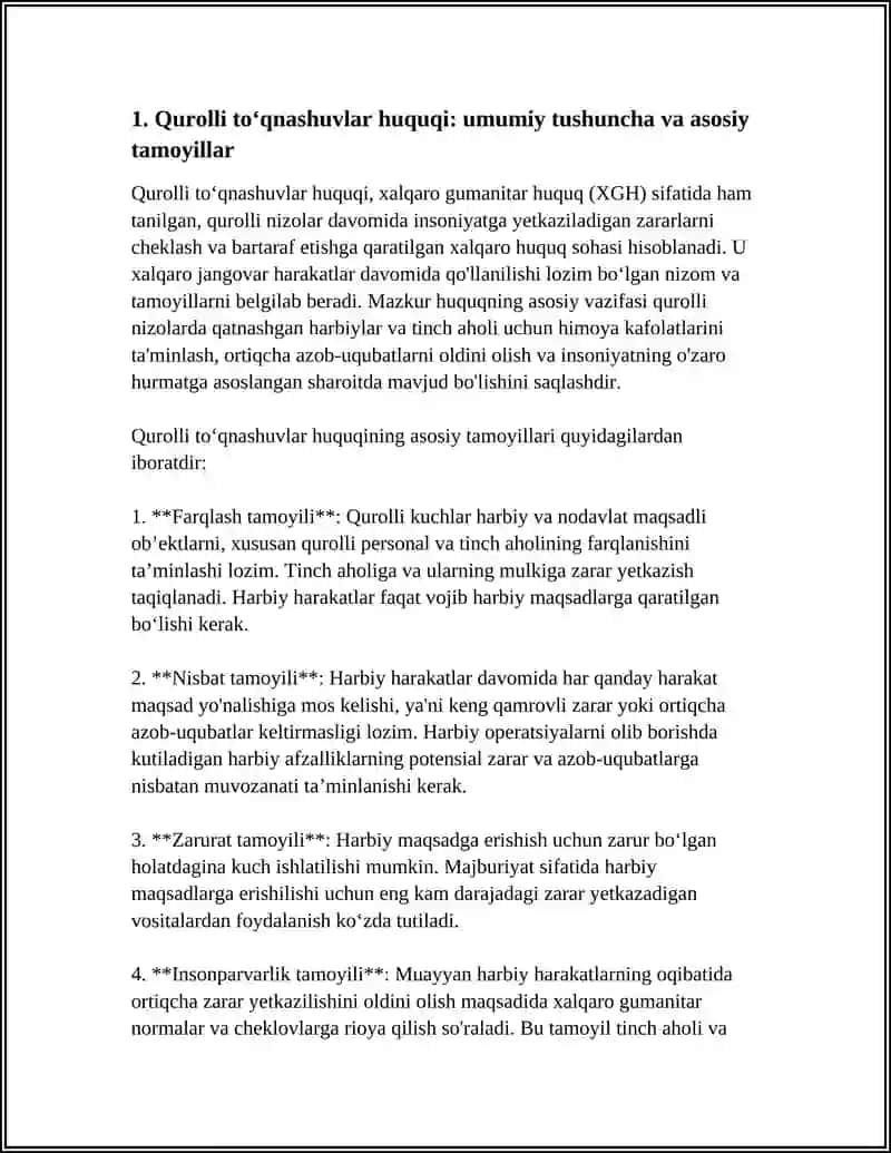 QUROLLI TOʻQNASHUVLAR HUQUQI VA UNING FARQLOVCHI TIMSOLI VA BELGILARI 3