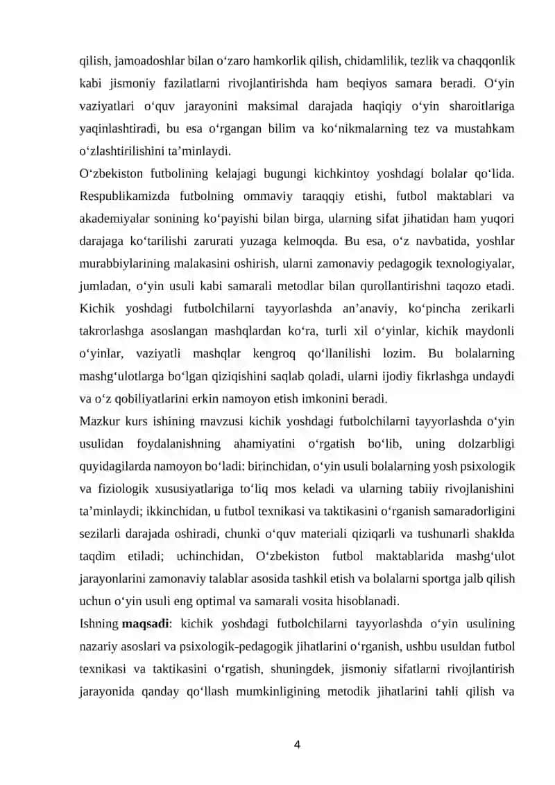 Kichik yoshdagi futbolchilarning texnik-taktik harakatlarini shakllantirishda oʻyin metodikasining samaradorligi 3
