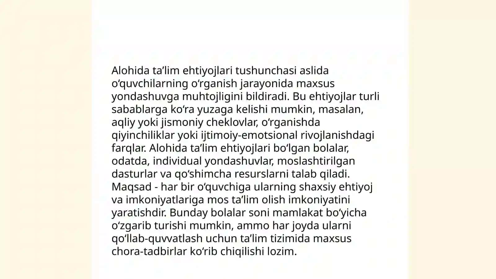 Alohida taʼlim ehtiyojlari bo‘lgan bolalarni samarali inklyuziv taʼlim olishning asosiy shartlari 3
