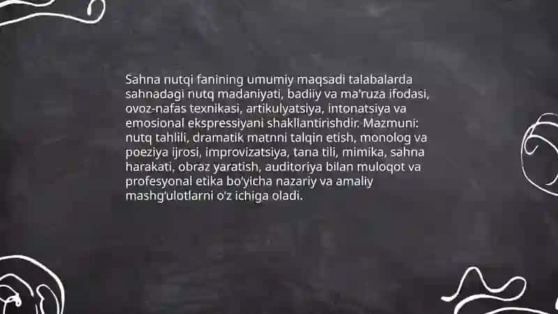 Sahna nutqi fanining maqsadi va vazifalari 3