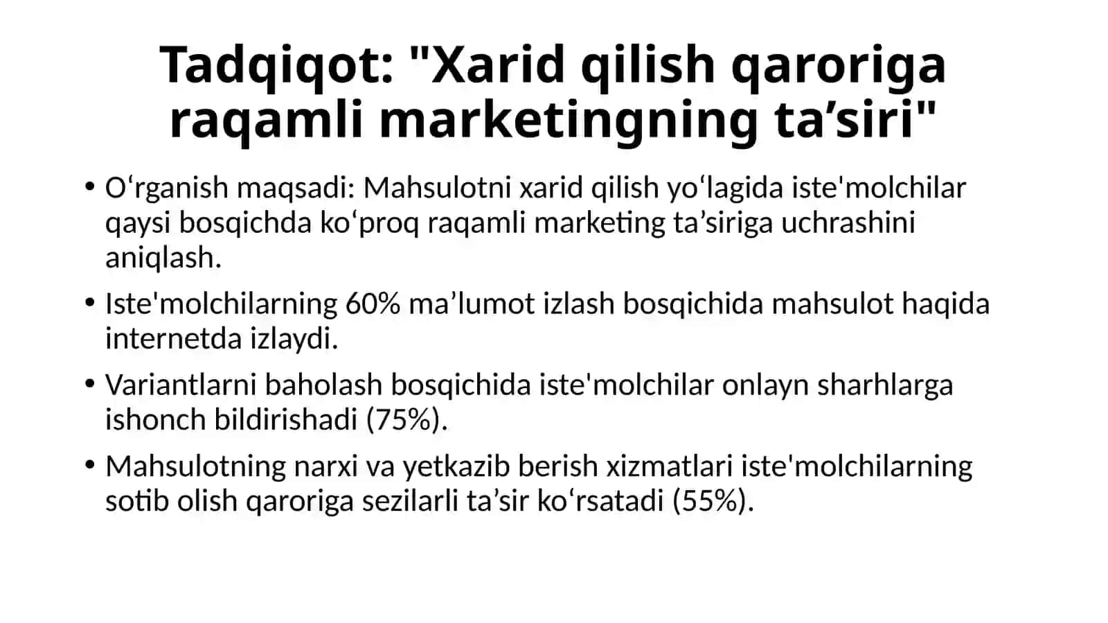 Iste'molchilarni xarid qilish yo'laklari va ularning tahlili 3