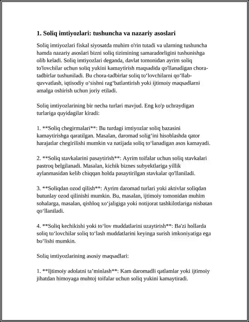 FISKAL SIYOSAT: SOLIQ IMTIYOZLARI 3