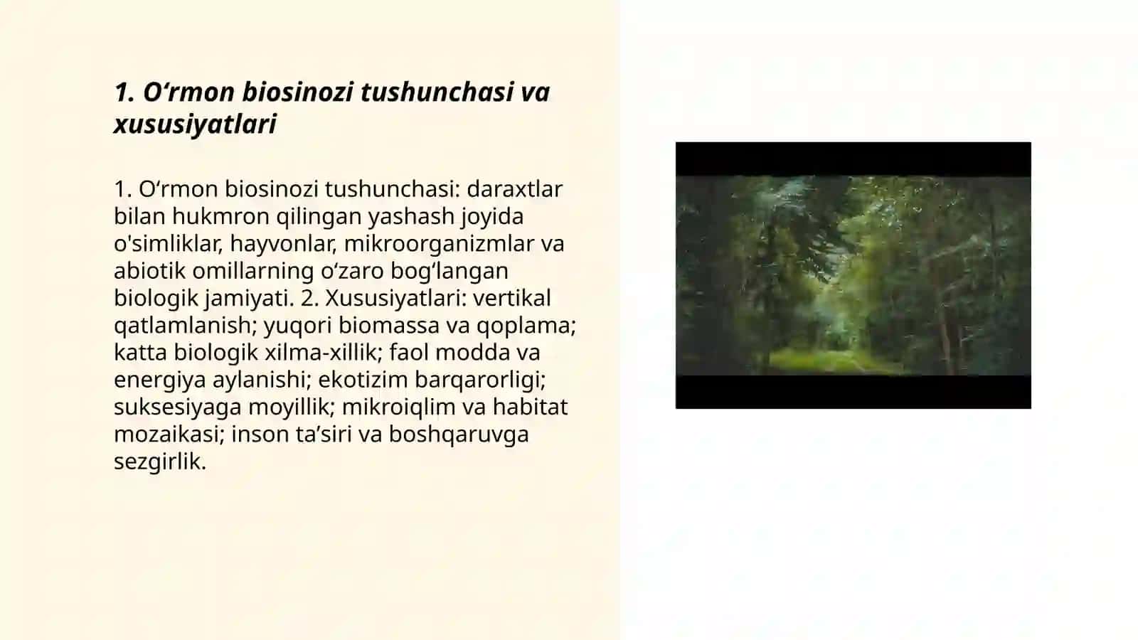 Oʻrmon biosinozlari haqida tushuncha Muxtorov Sindor 3