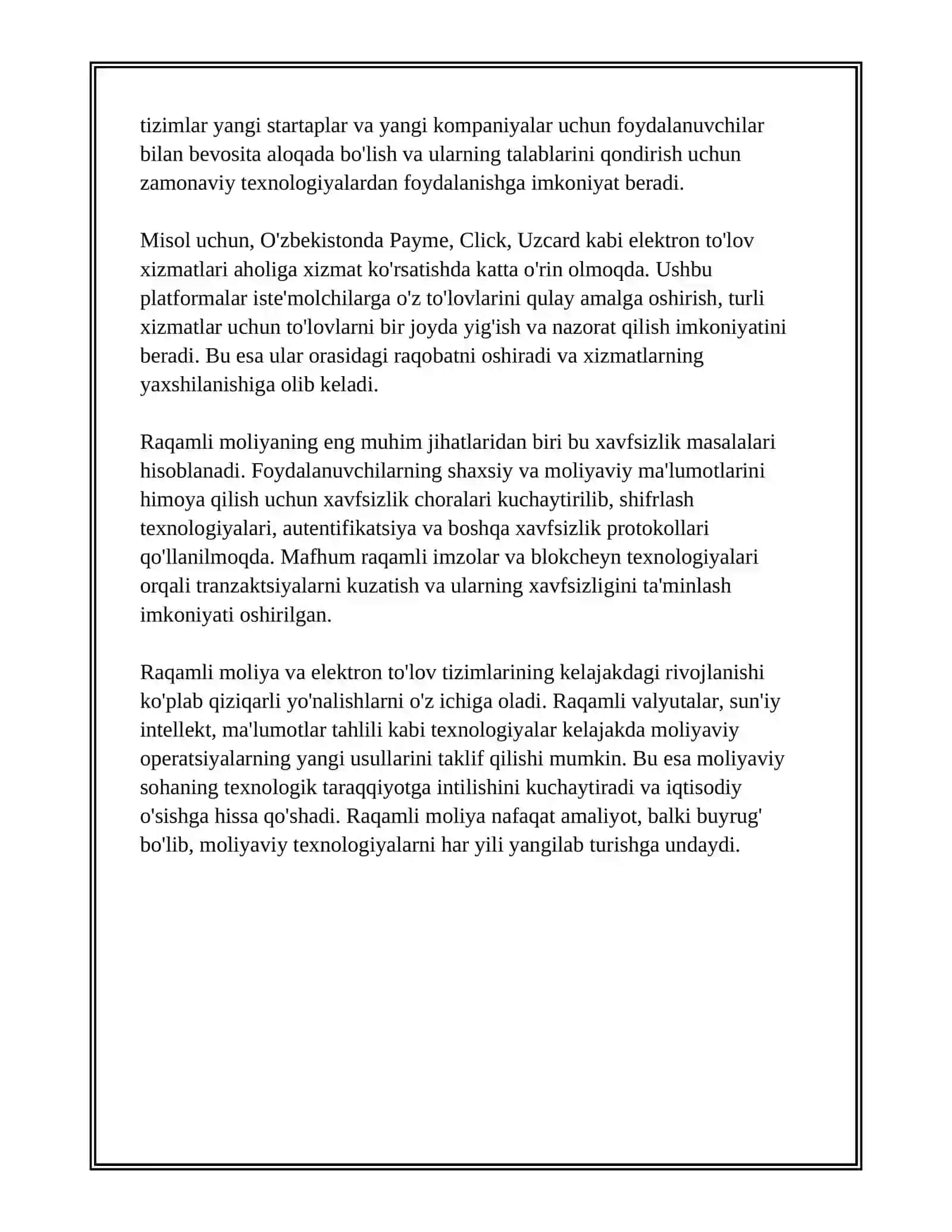 MOLIYAVIY INNOVATSIYALAR VA TEHNOLOGIYALARNING RIVOJLANISHI 3