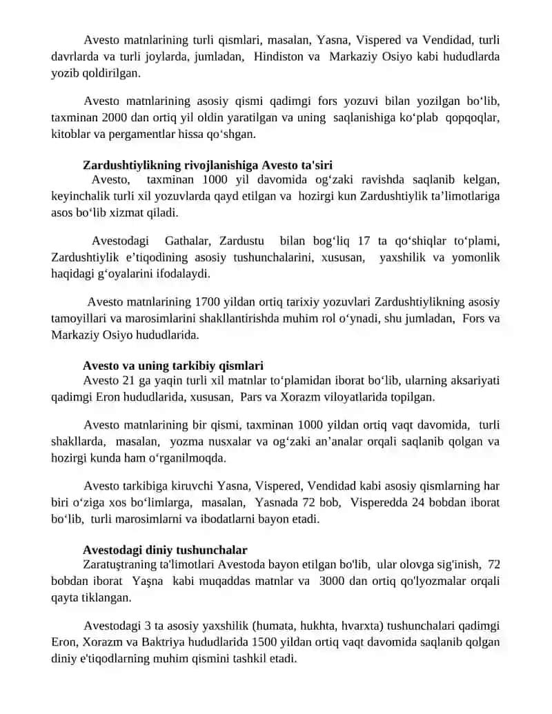 Avesto-zardushtiylik dining asosiy manbasi 3