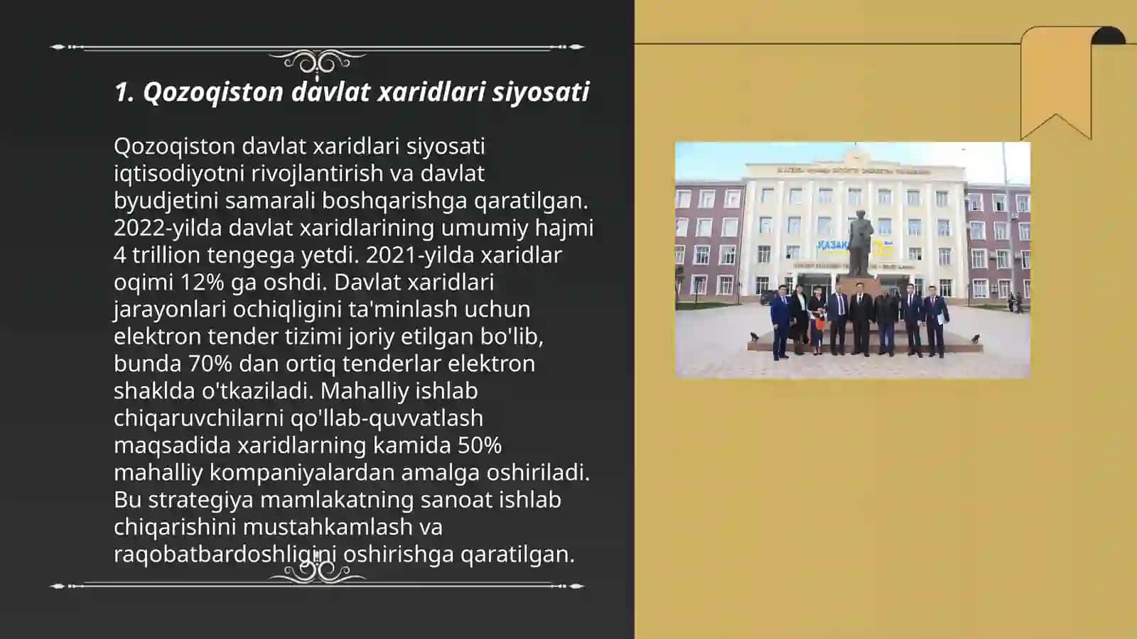 Qozoqiston davlat xaridlari siyosati 3
