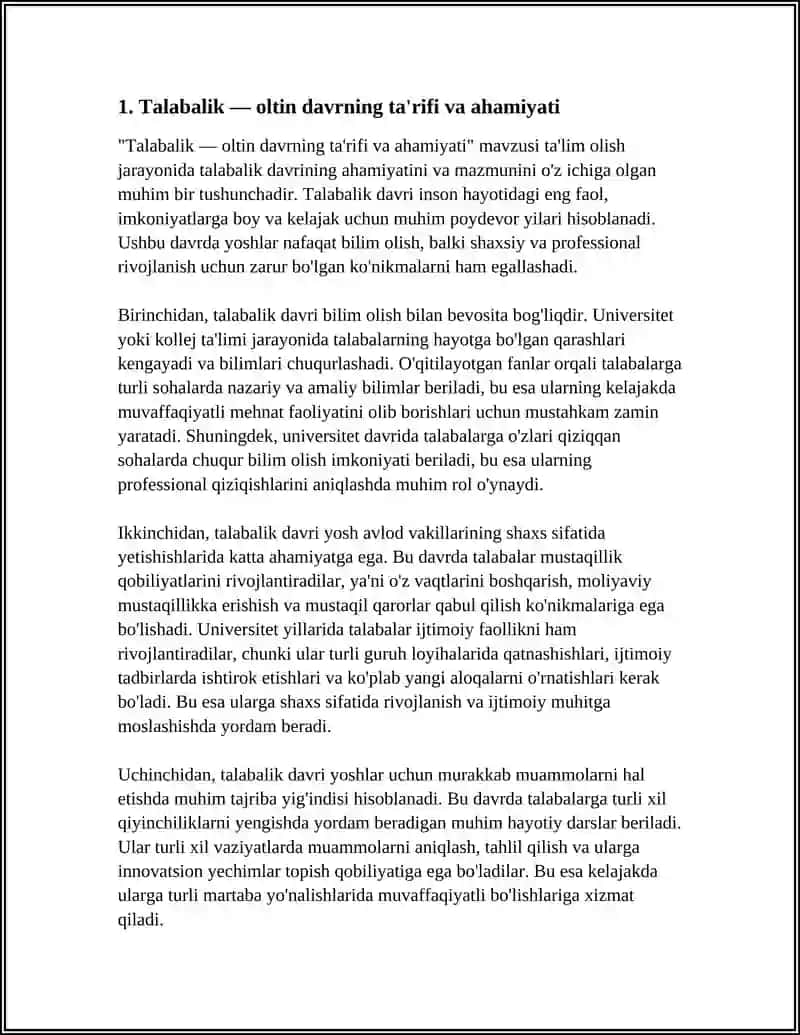 TALABALIK OLTIN DAVRIM 3