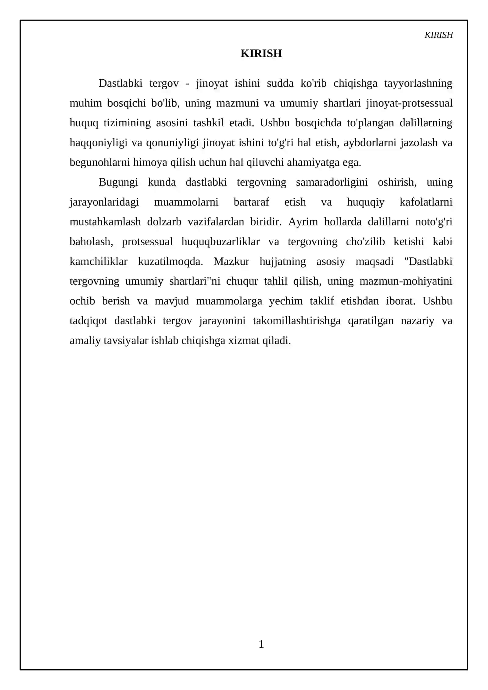 Dastlabki tergovning umumiy shartlari mazmuni 3