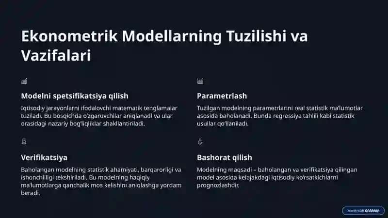 Ekonometrik Modellardan Foydalanish 3