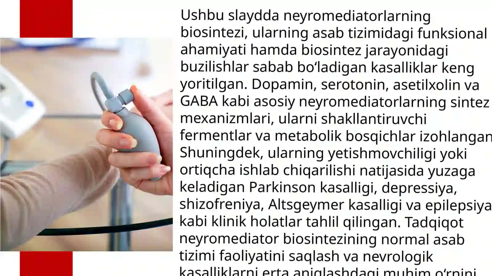 Neyromediatorlar biosintezi, ahamiyati va kasalliklari 3