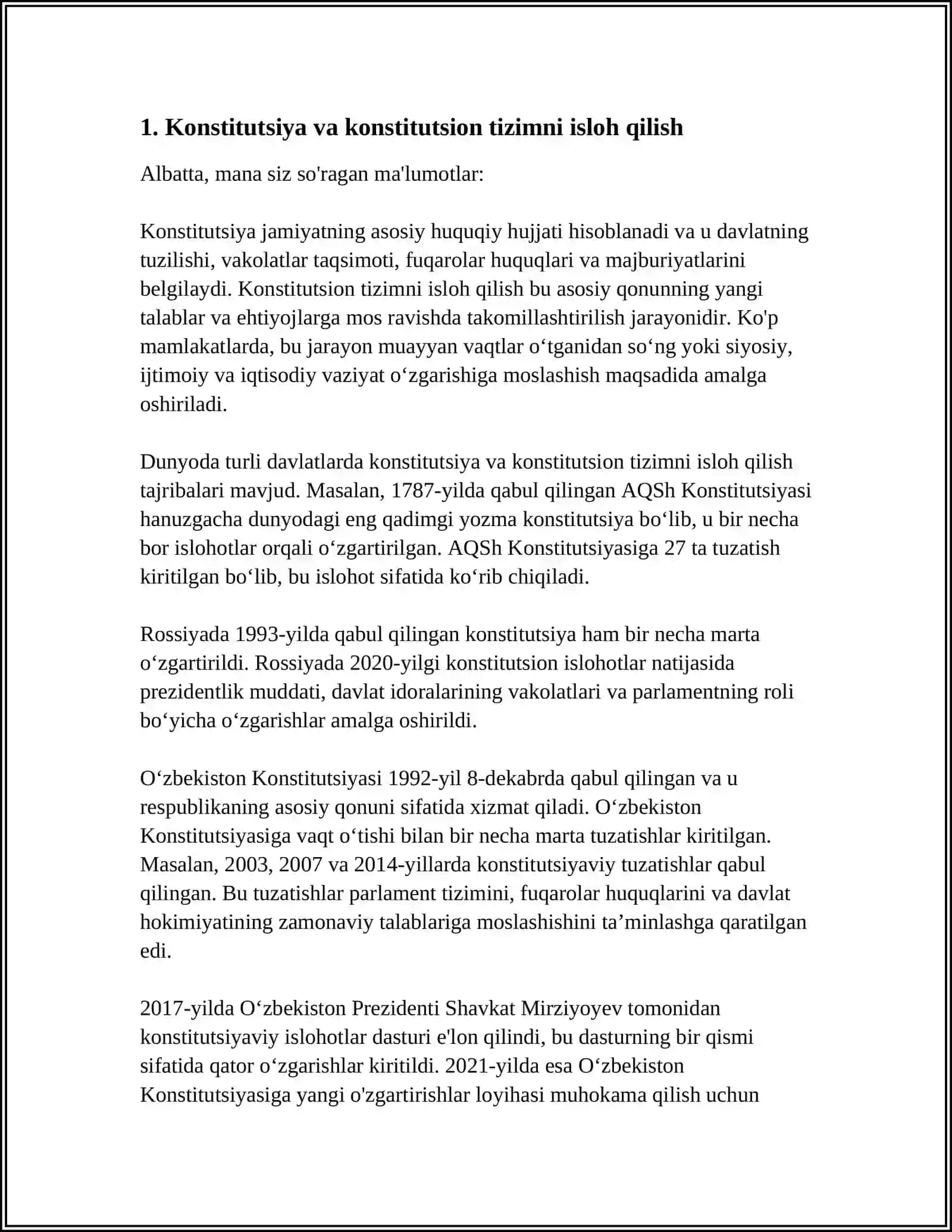 MUSTAQILLIK YILLARIDA DAVLAT BOSHQARUVI TIZIMIDA AMALGA OSHIRILGAN ISLOHOTLAR 3