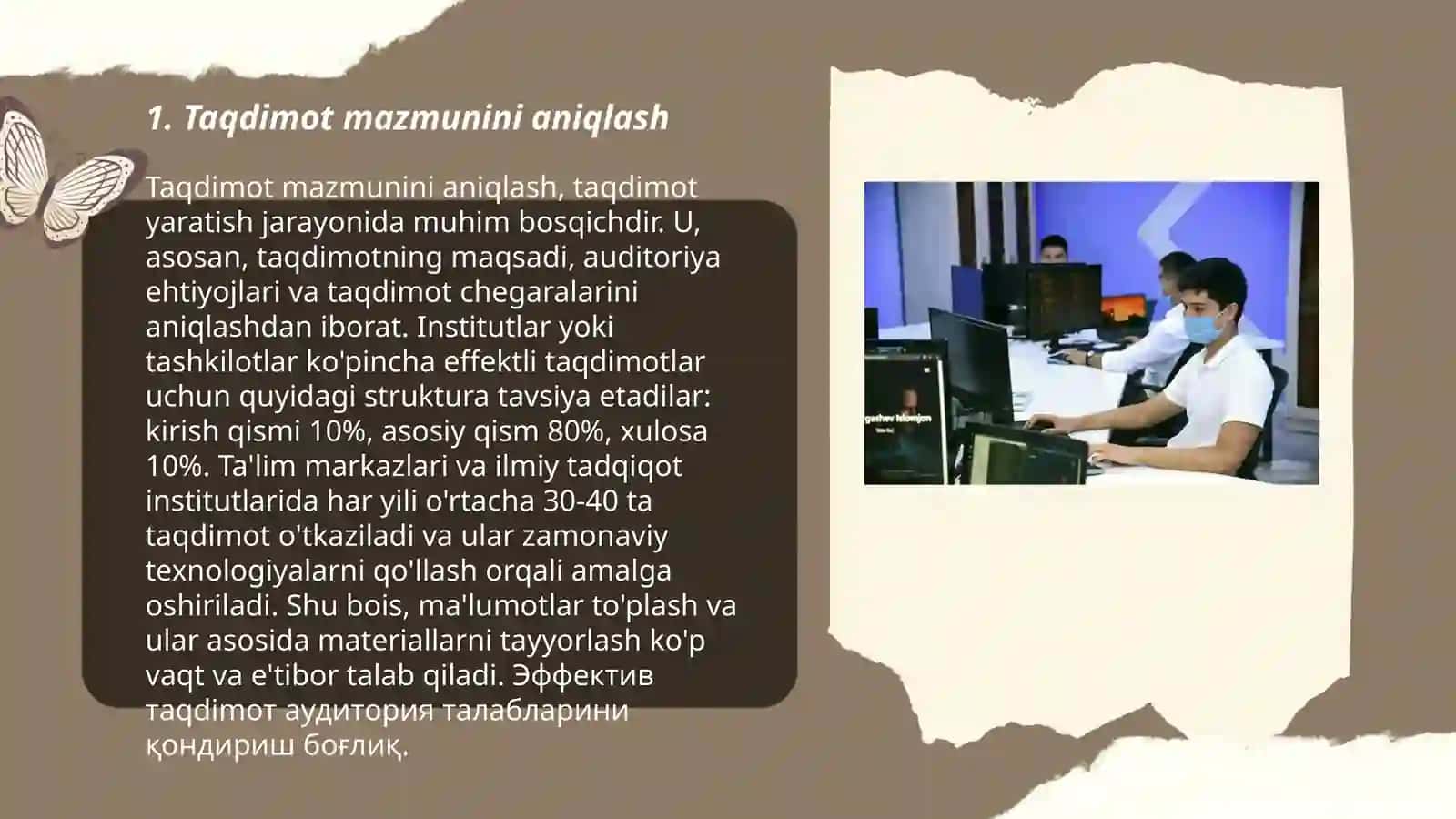 Taqdimot tayorlash va taqdim etish usul va vositalari 3