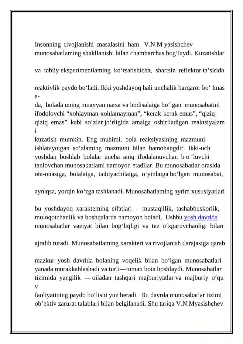 V.N.myasishevning munosabatlar nazariyasi 3