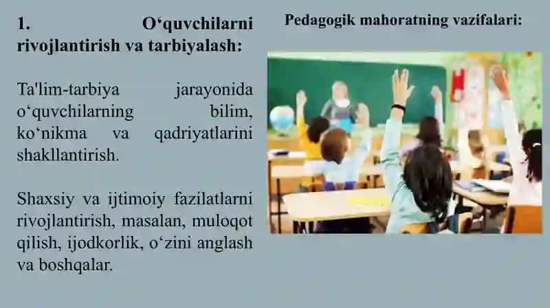 Pedagogik mahorat fanining vazifalari va asosiy tarkibiy qismlari 3