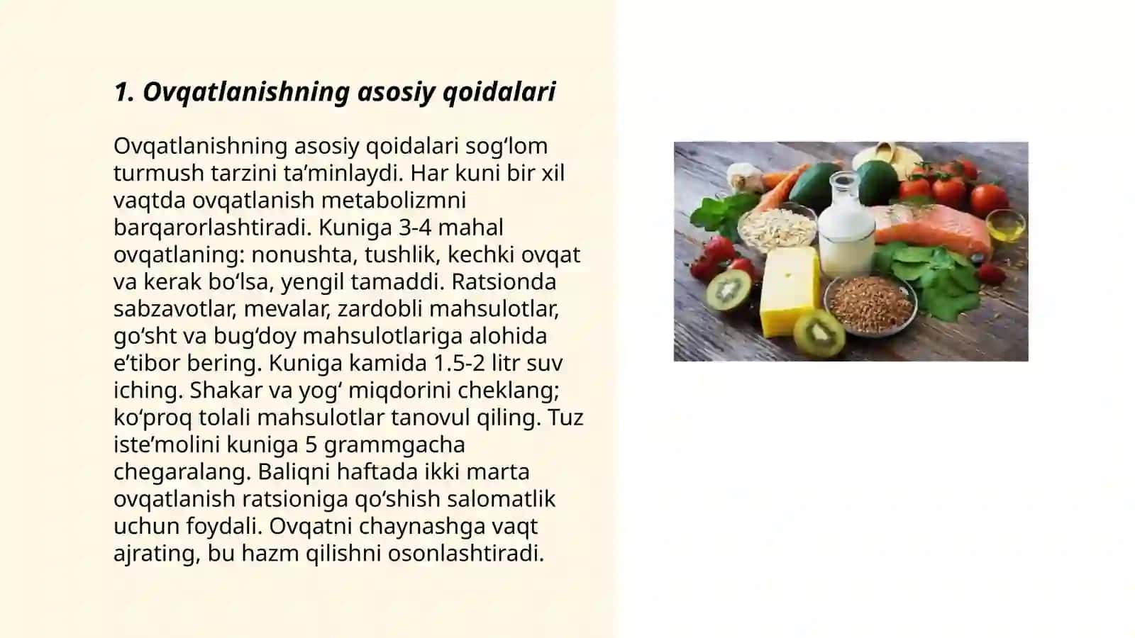 Ovqatlanishning asosiy qoidalari 3