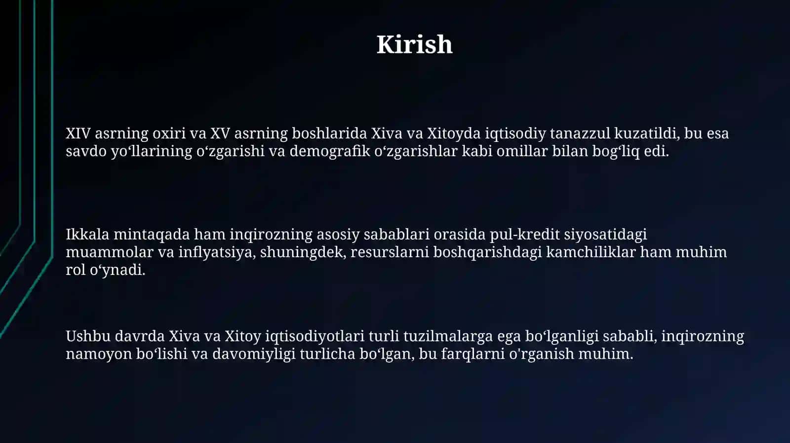 Soʻnggi oʻrta asrlarda Xiva va Xitoyning iqtisodiy inqirozi 3