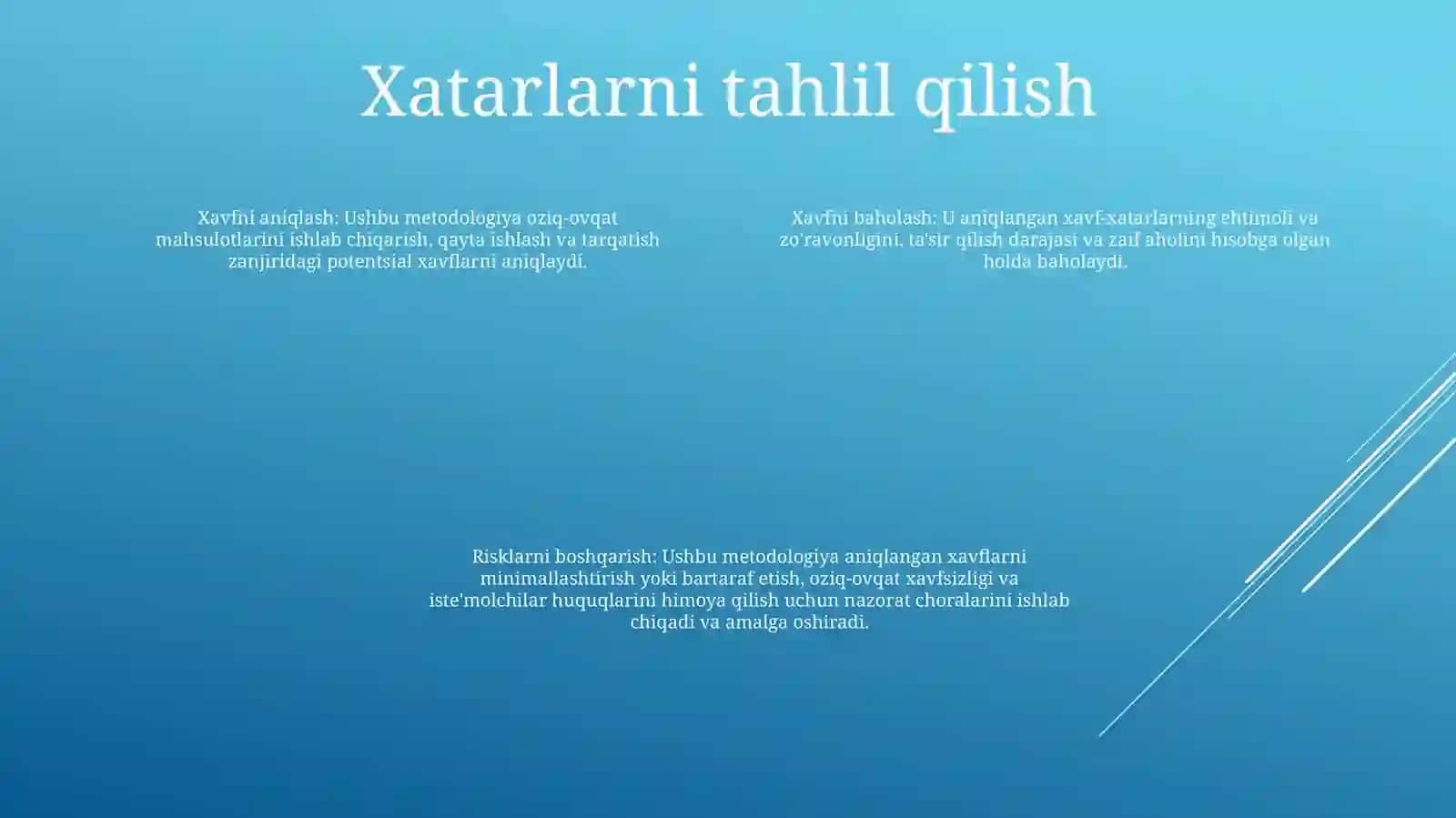 Oziq-Ovqat Xavfsizligini Baholash Metodologiyasi Vа Gigienik NormalashPrintsiplari 3