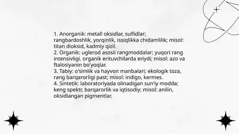 Bo'yoq moddalar 3