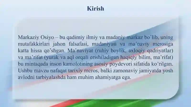 Markaziy Osiyo falsafaviy tafakkurida ma’naviyat va ma’rifat masalasi 3