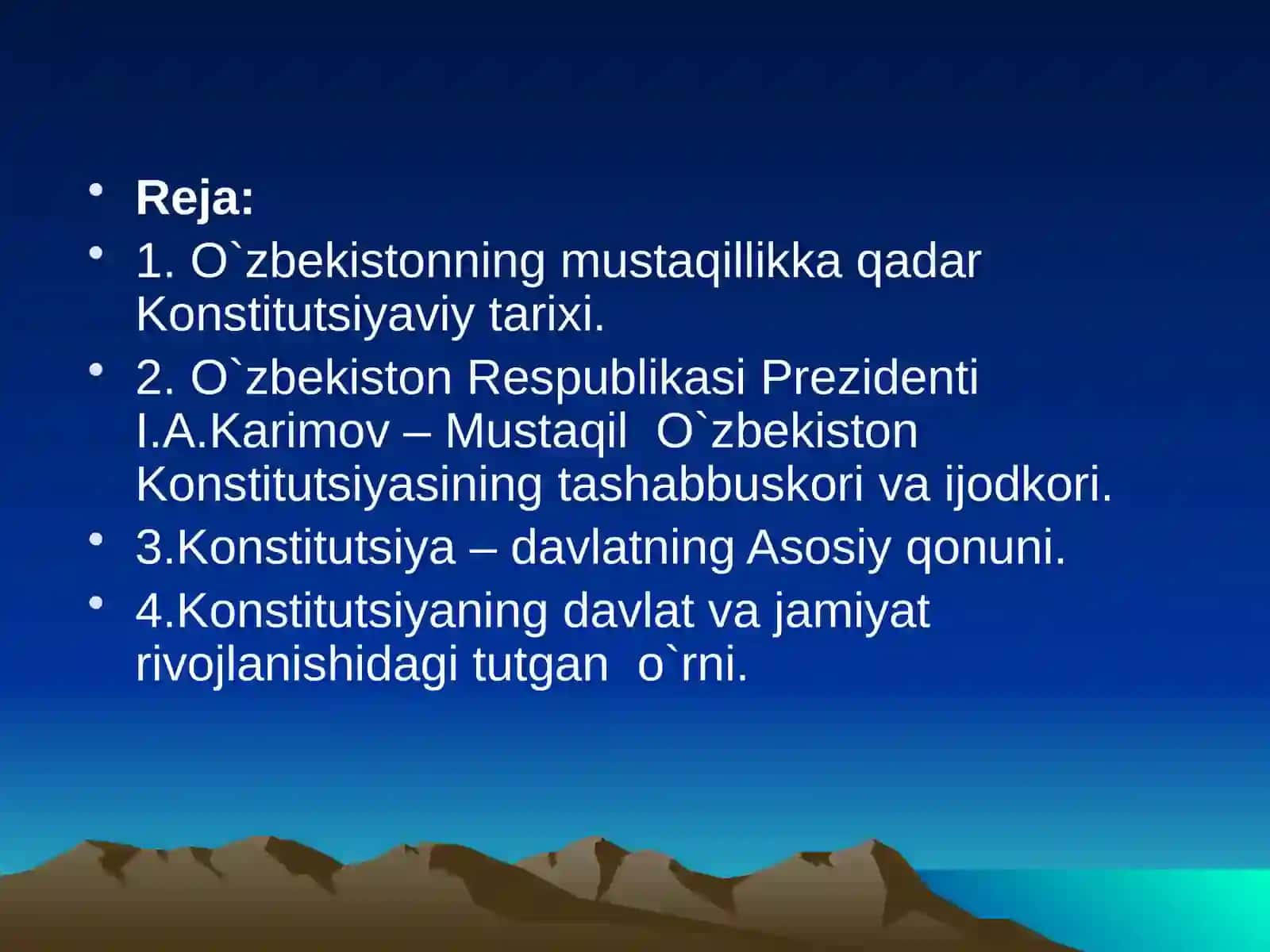 O’zbekiston Respublikasi Konstitutsiyasining qabul qilinishi va uning tarixiy ahamiyati 3