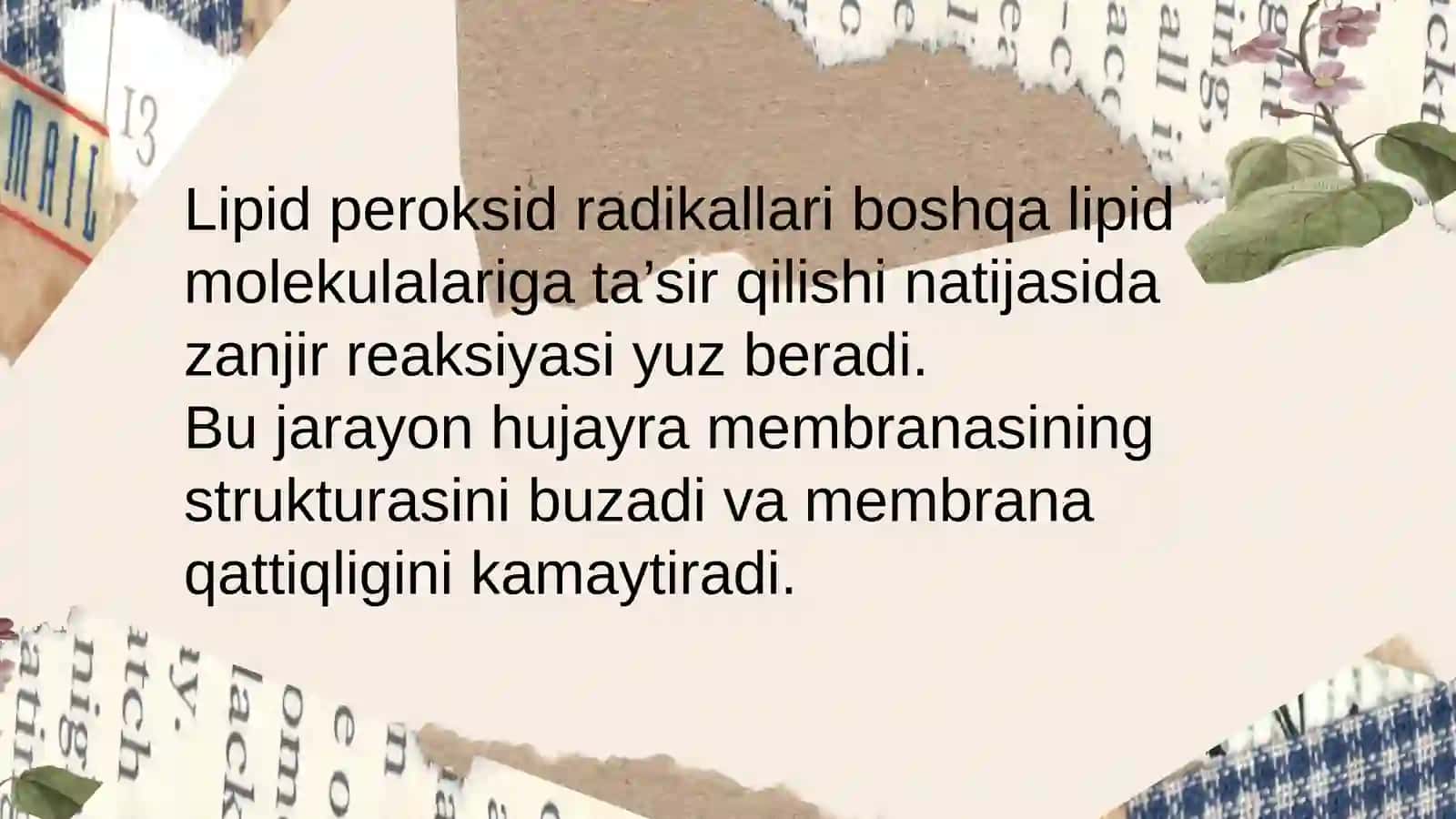 Lipidlarning peroksidlanishi 3