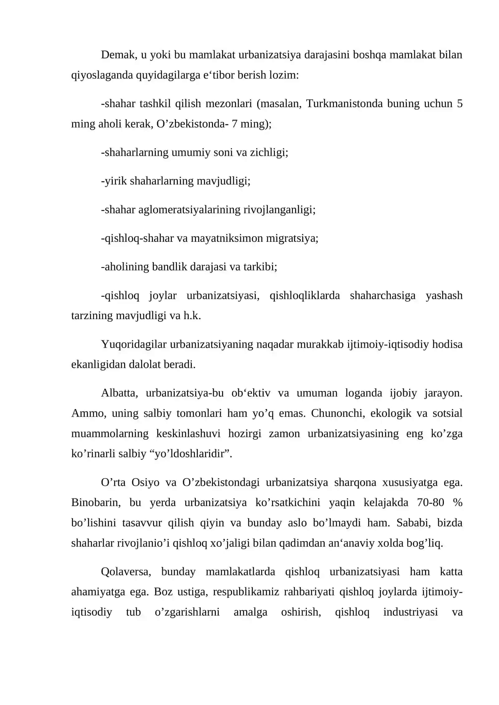 Urbanizatsiyaning ijtimoiy-iqtisodiy jihatlari 3